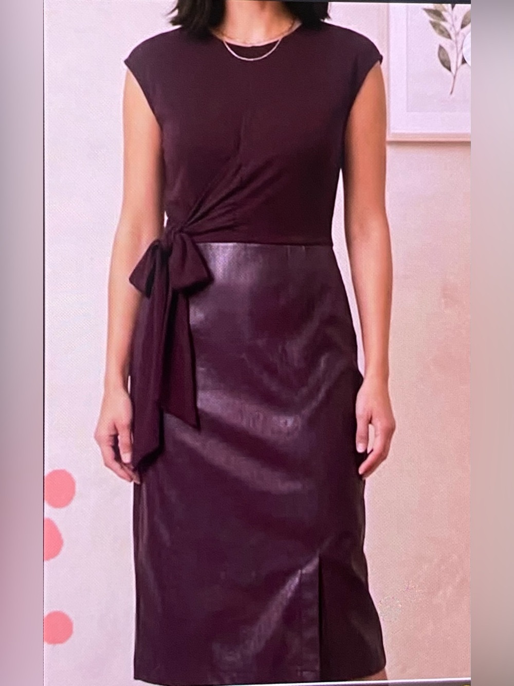 New York & Company Rich Brown Midi Dress